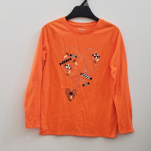 Cat & Jack orange Halloween long sleeved t-shirt kids size XXL OR 18 - Picture 1 of 3
